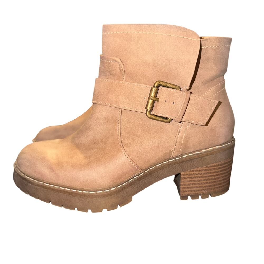 Torrid Single Strap Ankle Bootie Women's Size 9 WW Taupe Faux Leather Extra Wide